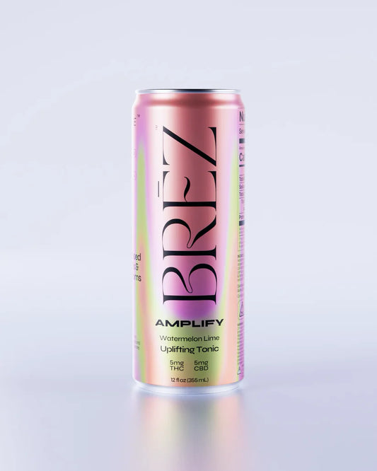 Brez can on a light purple background
