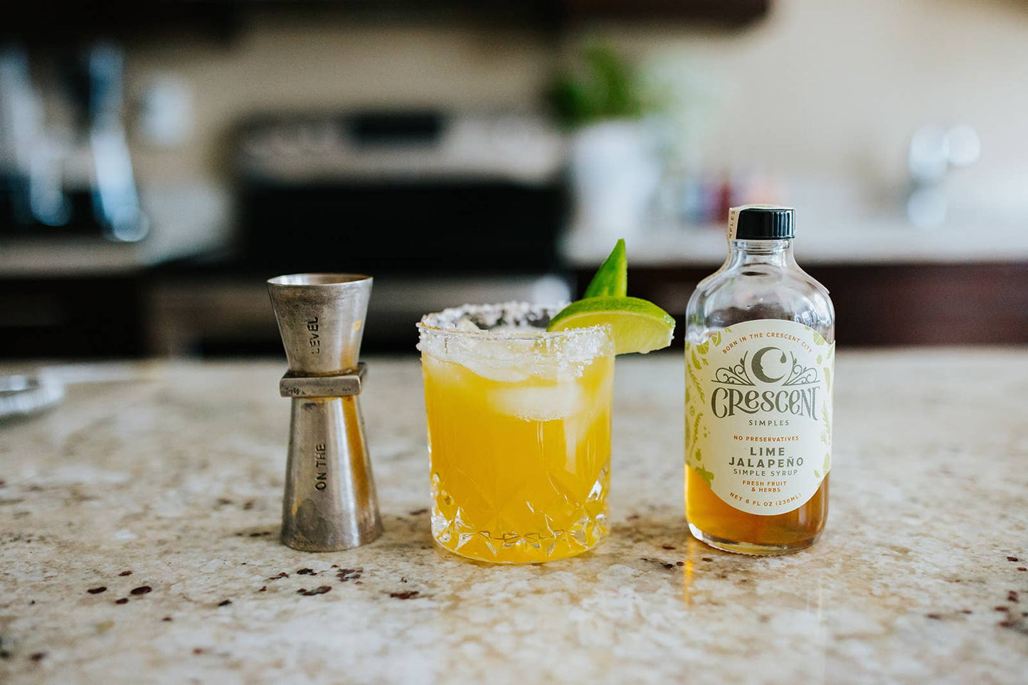 crescent simple syrup lime jalapeno