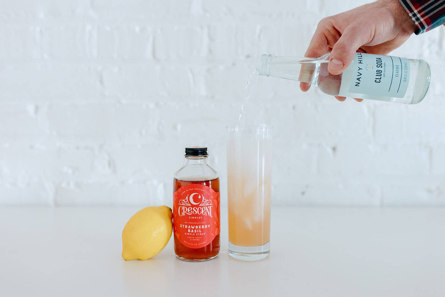 crescent simple syrup strawberry basil