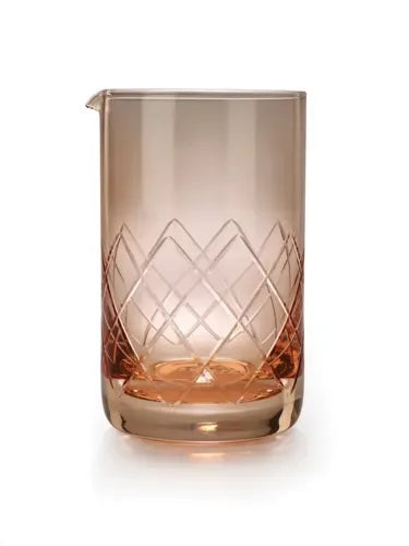 Decorative glass with geometric pattern on a white background