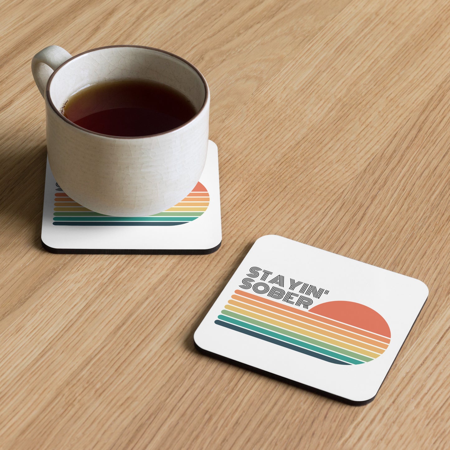 Stayin' Sober Cork-back coaster