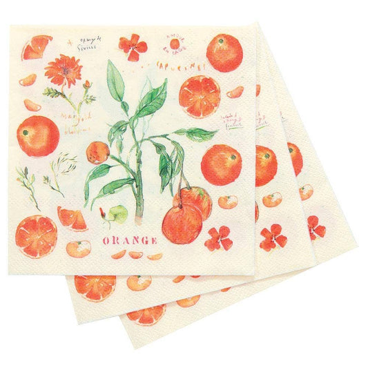 Two sheets of paper with orange and floral pattern on a white background