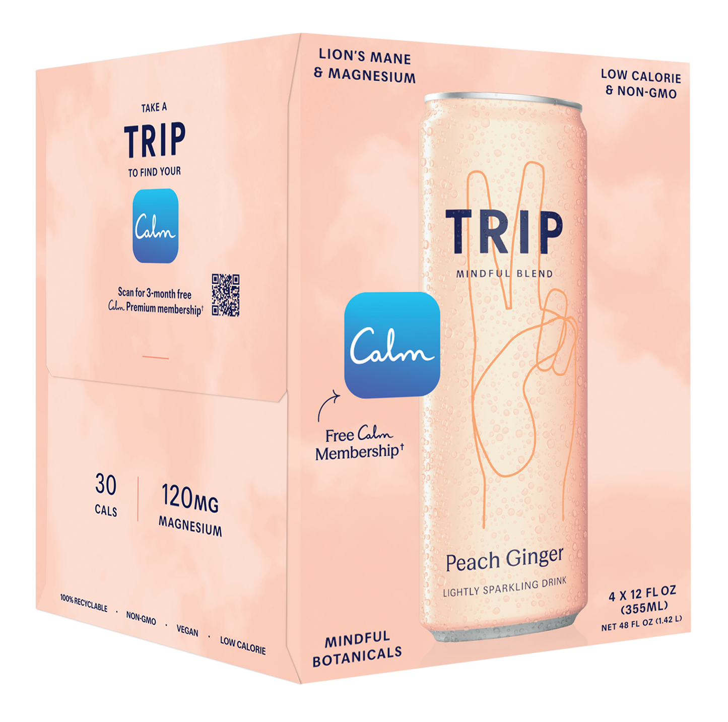 TRIP - Mindful Blend Peach Ginger 4 pack (6 x 4 packs)