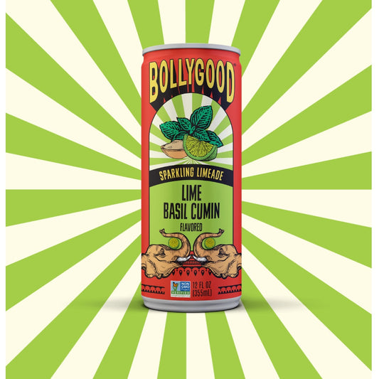 Bollygood Sparkling Lime Basil Cumin | 4-pack